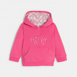 Obaibi Φούτερ από χνουδωτό ύφασμα με κουκούλα, κεντητό για μωρά κοριτσάκια