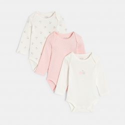 Obaibi Φορμάκι με μεγάλη λαιμόκοψη, κεράσι, λευκό για μωρά κοριτσάκια (σετ των 3)