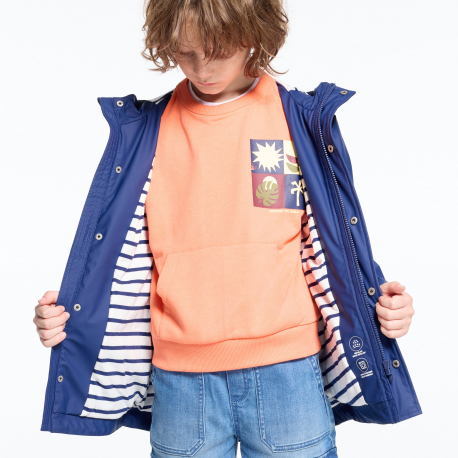 Okaidi Αδιάβροχο με κουκούλα σε ναυτικό μπλε για αγόρια