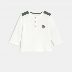 Obaibi Μπλούζα μακρυμάνικη, λευκή, για μωρά αγοράκια