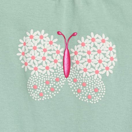 Obaibi Φορμάκι κοντό με πεταλούδα πράσινο για μωρά κοριτσάκια