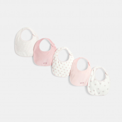 Obaibi Σαλιάρα από πετσετέ ύφασμα, φλοράλ για μωρά κοριτσάκια (σετ των 5)