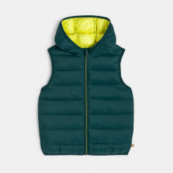 Okaidi Μπουφάν αμάνικο με κουκούλα σκούρο πράσινο