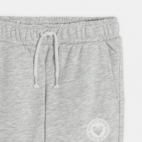 Okaidi Παντελόνι φόρμας από χνουδωτό ύφασμα γκρι για κορίτσια