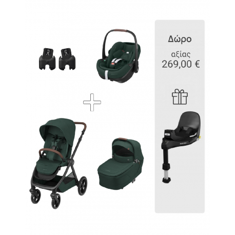 Σύστημα 3σε1 Maxi-Cosi® Oxford Twillic Green + Δώρο βάση FamilyFix 360 Pro