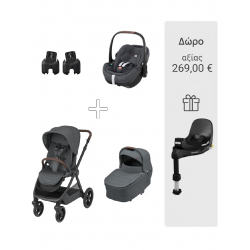 Σύστημα 3σε1 Maxi-Cosi® Oxford Twillic Graphite + Δώρο βάση FamilyFix 360 Pro