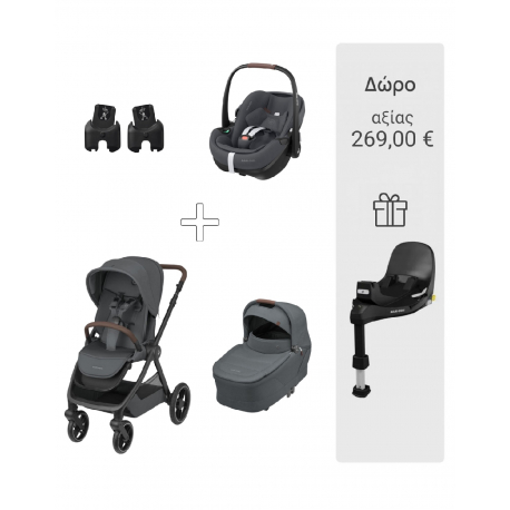 Σύστημα 3σε1 Maxi-Cosi® Oxford Twillic Graphite + Δώρο βάση FamilyFix 360 Pro