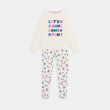 Okaidi Πιτζάμα φλοράλ μπεζ για κορίτσια