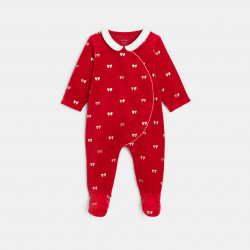 Obaibi Pyjama en velours rouge bebe fille