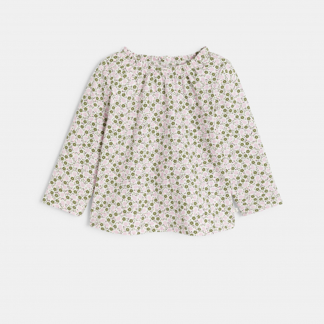 Obaibi Μπλούζα με λουλούδια και φρούτα πράσινη για μωρά κοριτσάκια