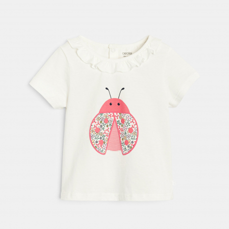 Obaibi Μπλούζα με λαιμόκοψη με βολάν με μοτίφ πασχαλίτσα για μωρά κοριτσάκια