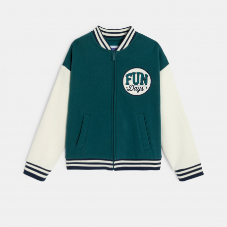 Okaidi Φούτερ teddy σε κολλεγιακό στιλ πράσινο για αγόρια