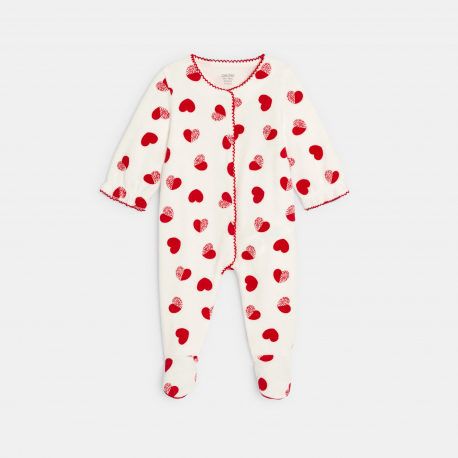 Obaibi Φορμάκι ύπνου από βελούδο, καρδιές, λευκό για μωρά κοριτσάκια