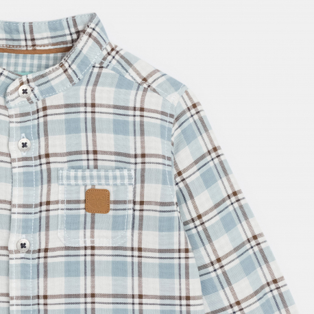 Obaibi Πουκάμισο καρό βαμβακερό μπλε για μωρά αγοράκια