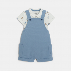 Obaibi Σαλοπέτα κοντή, βαμβακερή με ιδιαίτερο σχέδιο και  κορμάκι με μοτίφ ζωάκια, για