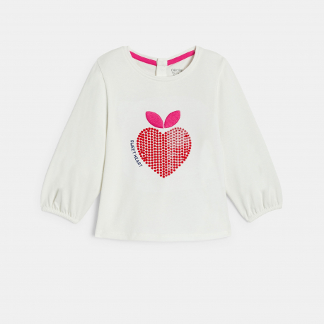 Obaibi Μπλούζα μακρυμάνικη , καρδιά, με πούλιες για μωρά κοριτσάκια