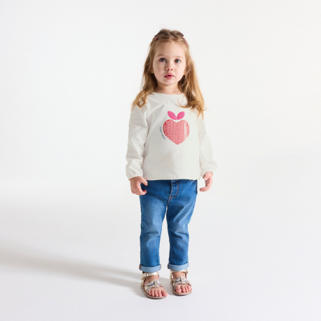 Obaibi Μπλούζα μακρυμάνικη , καρδιά, με πούλιες για μωρά κοριτσάκια