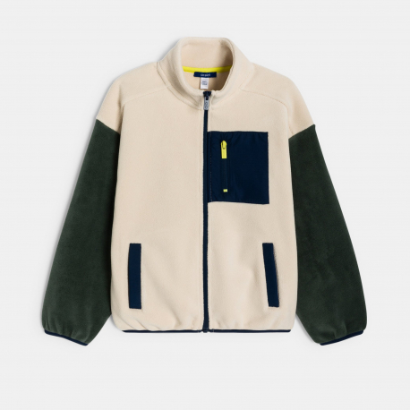 Okaidi Σακάκι από χοντρό φλις μπεζ για αγόρια