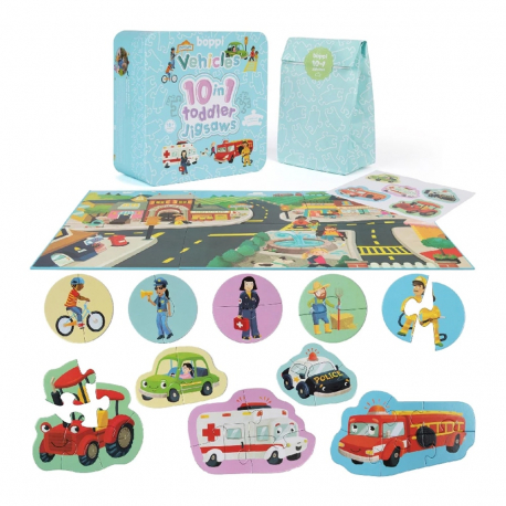 Προσχολικό παζλ 10 σε 1 Boppi® Οχήματα