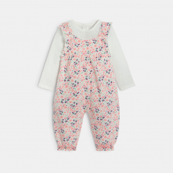 Obaibi Σαλοπέτα μακριά φλοράλ και κορμάκι με πλέξη πουαντέλ για μωρά κοριτσάκια