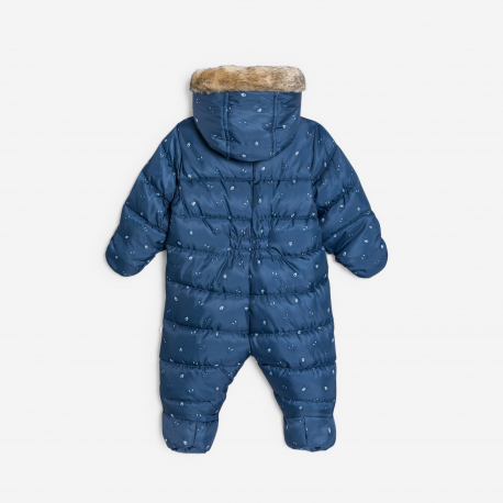 Obaibi Βρεφική φόρμα εξόδου μπλε με γούνα
