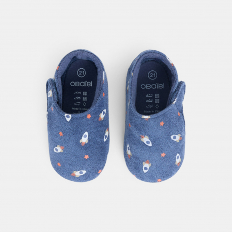 Obaibi Παπουτσάκια αγκαλιάς με μοτίφ πύραυλο για μωρά αγοράκια