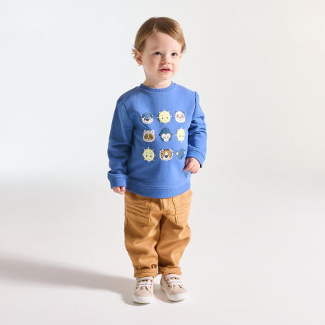 Obaibi Φούτερ από χνουδωτό ύφασμα με ζωάκια για μωρά αγοράκια