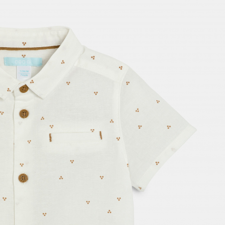 Obaibi Πουκάμισο κοντομάνικο με τυπωμένα σχέδια λευκό για μωρά αγοράκια