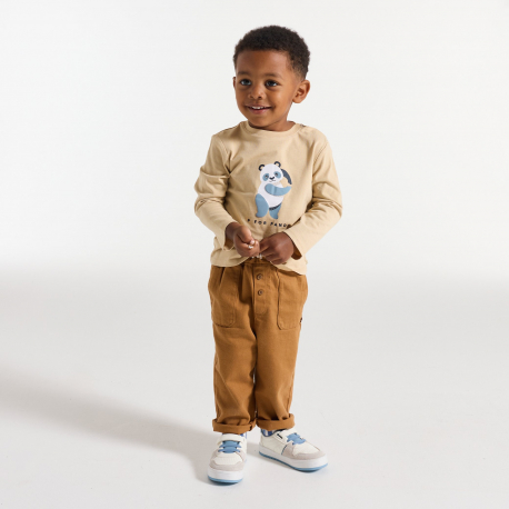 Obaibi Μπλούζα με ζωάκια, λευκή, για μωρά αγοράκια