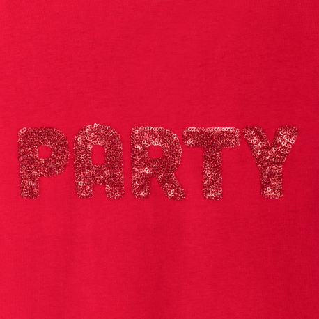 Okaidi Μπλούζα μακρυμάνικη με μήνυμα, κόκκινη για κορίτσια