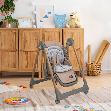 Καρέκλα φαγητού και κούνια/ριλάξ Bebe Stars Nuovo 2in1 Mocha