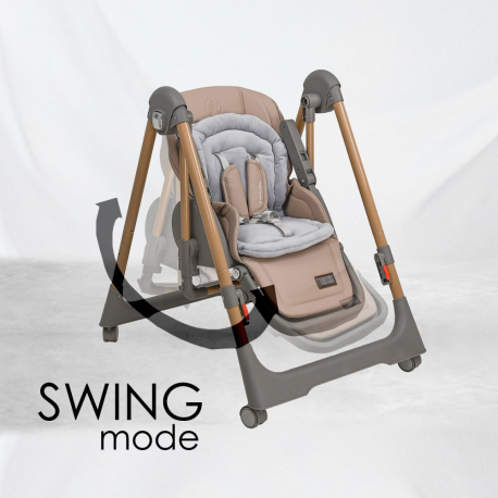 Καρέκλα φαγητού και κούνια/ριλάξ Bebe Stars Nuovo 2in1 Mocha