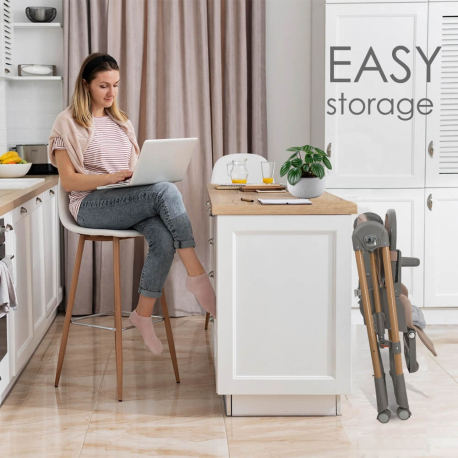 Καρέκλα φαγητού και κούνια/ριλάξ Bebe Stars Nuovo 2in1 Mocha