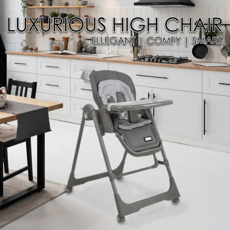 Καρέκλα φαγητού και κούνια/ριλάξ Bebe Stars Nuovo 2in1 Grey