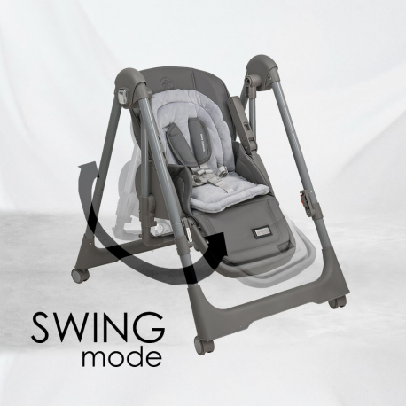 Καρέκλα φαγητού και κούνια/ριλάξ Bebe Stars Nuovo 2in1 Grey