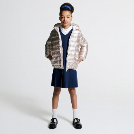 Okaidi Μπουφάν με κουκούλα ιριδίζον χρυσαφί για κορίτσια