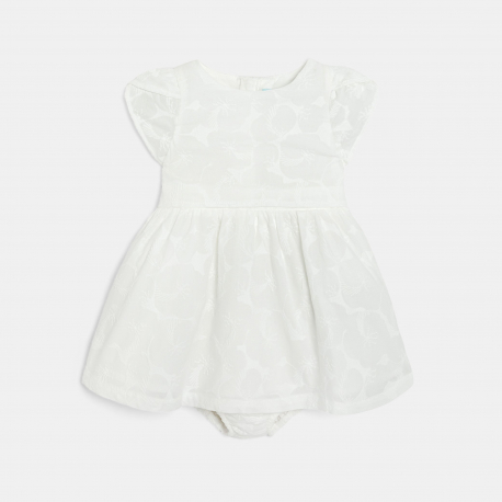 Obaibi Φόρεμα για επίσημες περιστάσεις από ποπλίνα φλοράλ λευκό για μωρά κοριτσάκια