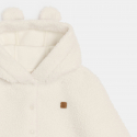 Obaibi Κάπα με κουκούλα από χοντρό χνουδωτό ύφασμα λευκή για νεογέννητα Unisex