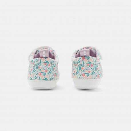 Obaibi Παπούτσια αθλητικά από καμβά  με τυπωμένα σχέδια λευκά για νεογέννητα