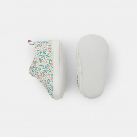 Obaibi Παπούτσια αθλητικά από καμβά  με τυπωμένα σχέδια λευκά για νεογέννητα