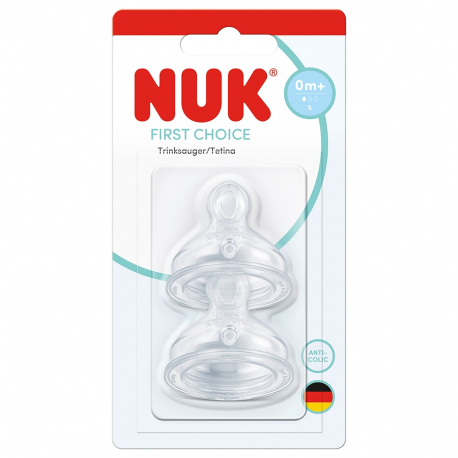 Θηλές σιλικόνης Nuk® First Choice μέγεθος S (0m+) σετ των 2