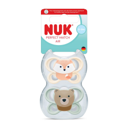 Πιπίλες Nuk® Perfect Match Air μέγεθος 0 (0m+) με θήκη σετ των 2