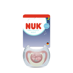 Πιπίλα νύχτας Nuk® First Choice Night Bunny μέγεθος 1 (0-6m)