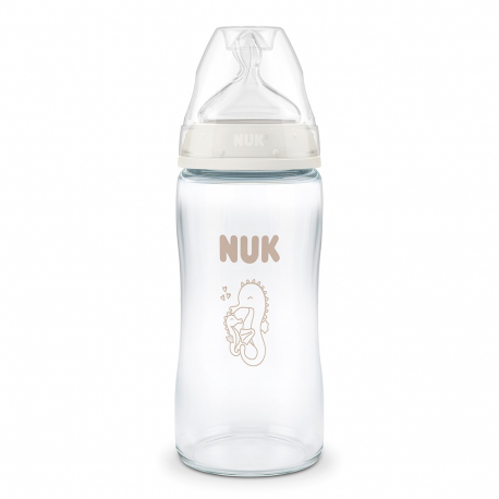 Μπιμπερό γυάλινο Nuk® First Choice με δείκτη ελέγχου θερμοκρασίας Seahorse 360ml