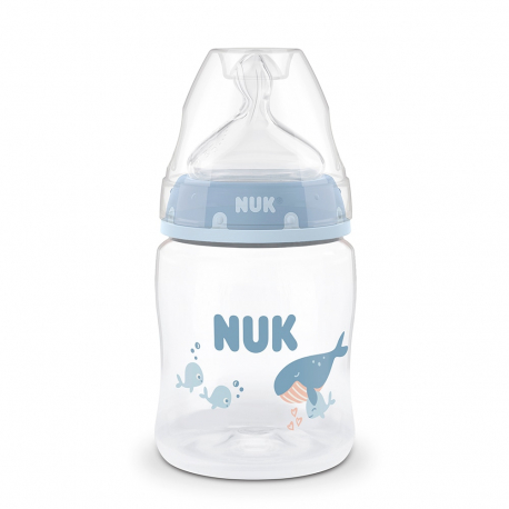Μπιμπερό πλαστικό Nuk® First Choice με δείκτη ελέγχου θερμοκρασίας Whale 150ml