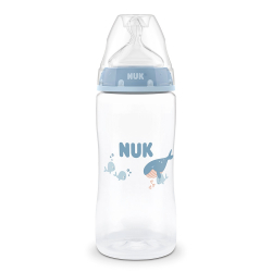 Μπιμπερό πλαστικό Nuk® First Choice με δείκτη ελέγχου θερμοκρασίας Whale 300ml