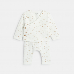 Obaibi Σύνολο από 3 βαμβακερά κομμάτια αστέρια λευκό για νεογέννητα αγοράκια