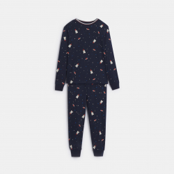 Okaidi Πιτζάμα 2 τεμαχίων από μακό σε ναυτικό μπλε για αγόρια