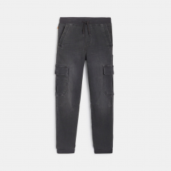 Okaidi Παντελόνι τζιν cargo σε σκούρο γκρι για αγόρια