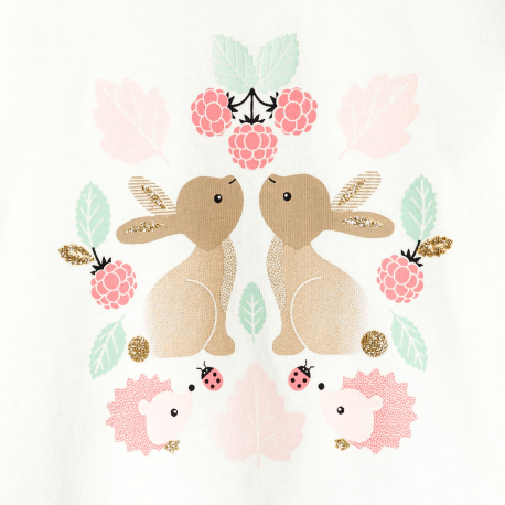 Obaibi Μπλούζα μακρυμάνικη, βαμβακερή, κουνελάκια, για μωρά κοριτσάκια